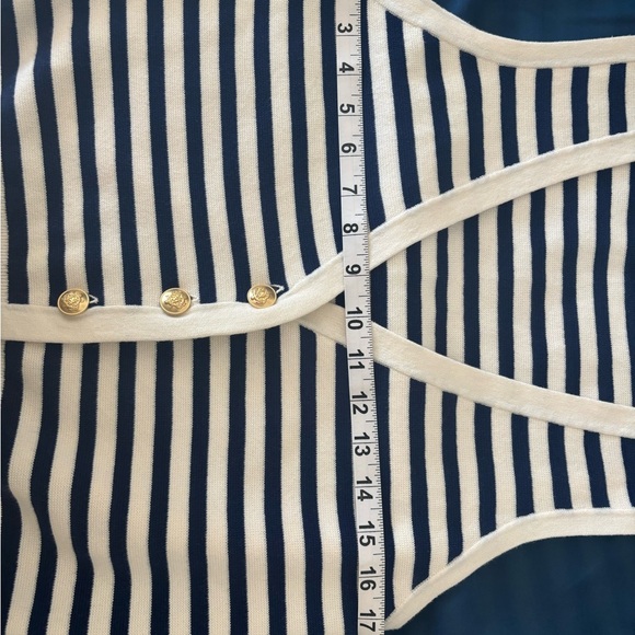 J.Crew Navy and Cream Striped Linen Vest and t- shirt - Picture 5 of 5